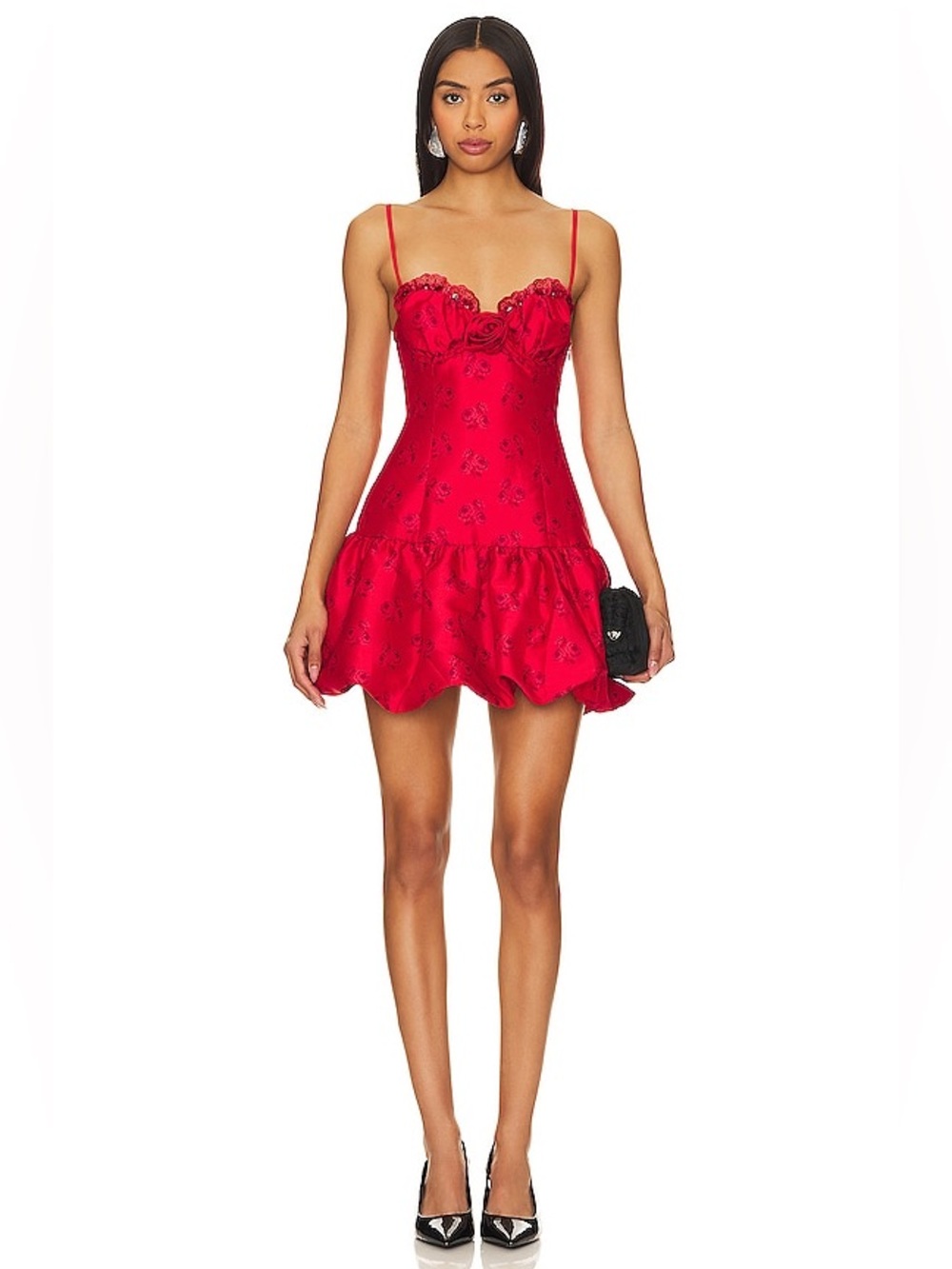 For Love and Lemons Annika Mini Dress in Red Size Medium